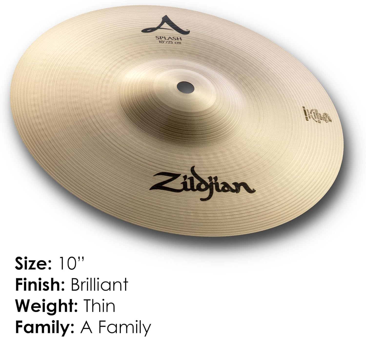 Zildjian A0211 10" A Splash Cymbal w/ Felts