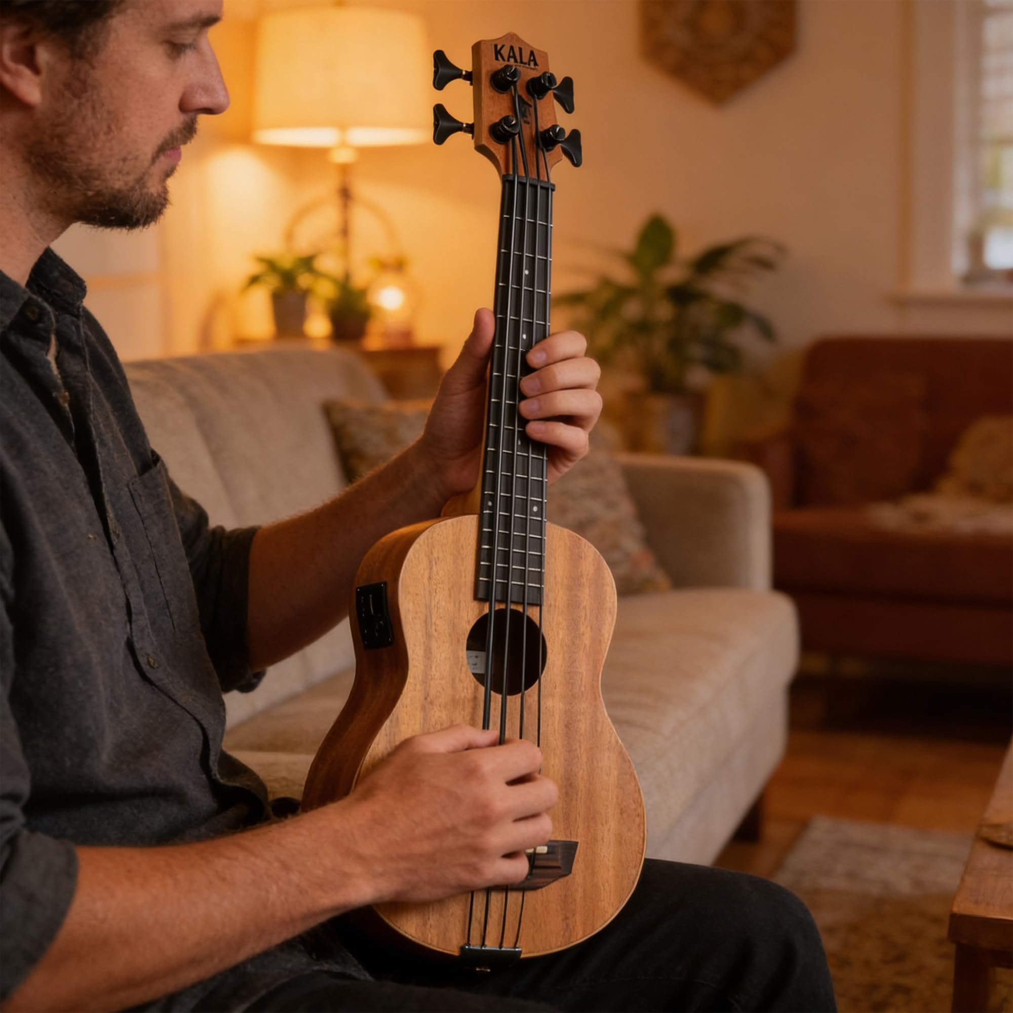 Kala U-BASS-NOMAD-FS Nomad Mahogany U-Bass Acoustic-Electric Ukulele Bass w/ Gig Bag