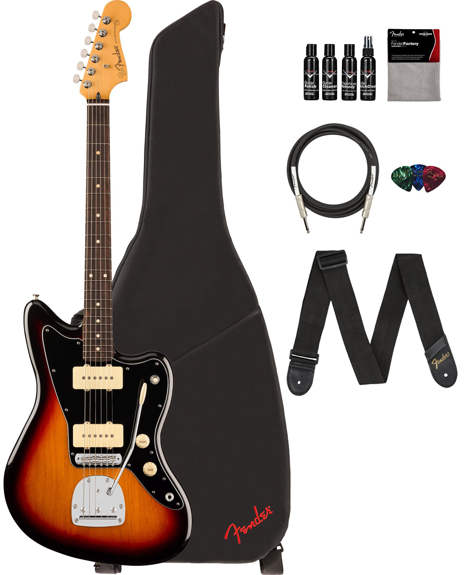 Fender Player II Jazzmaster - 3-Color Sunburst w/ Cleaning Kit