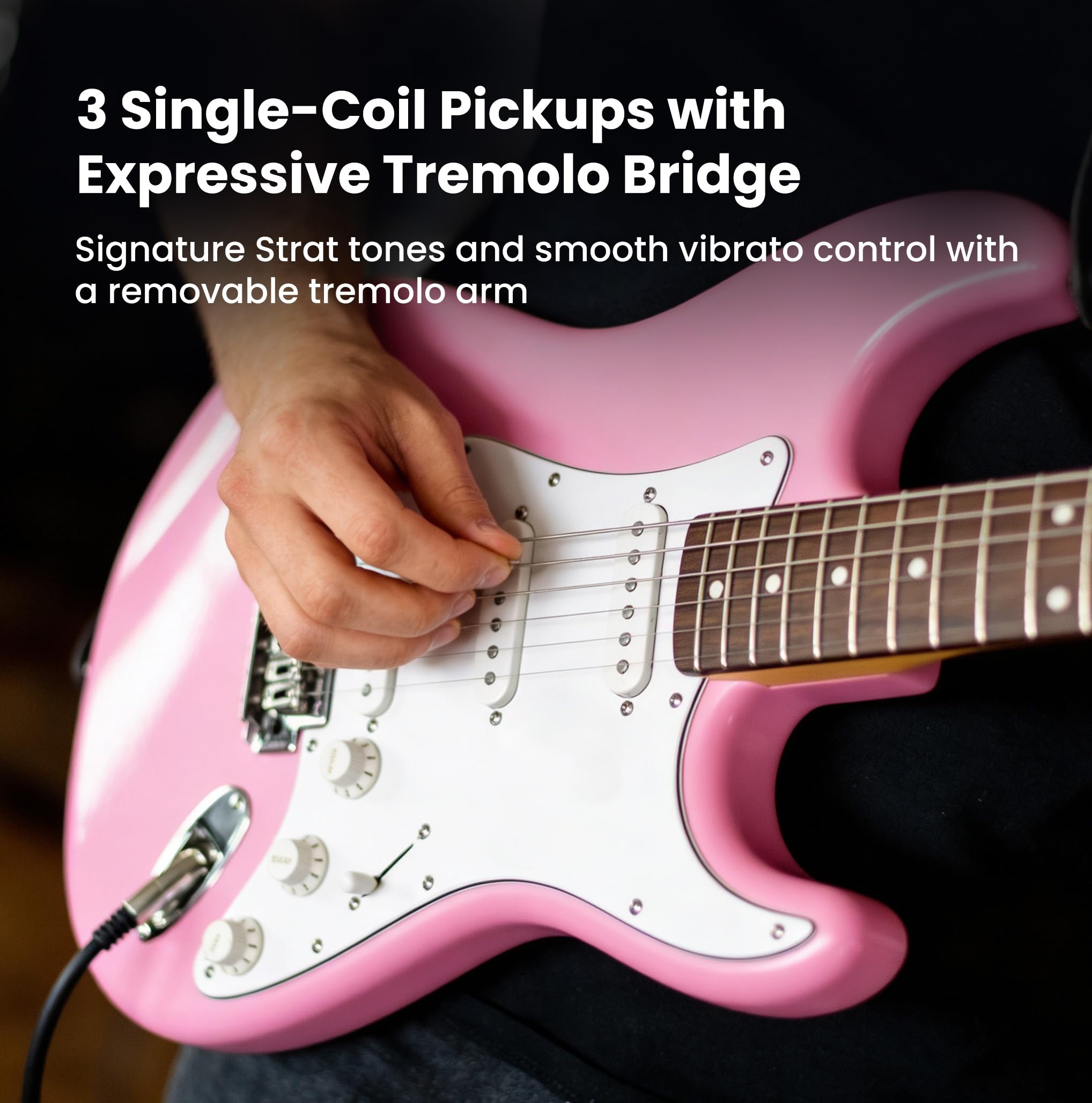 Fender Squier Stratocaster - Flash Pink w/ Amplifier
