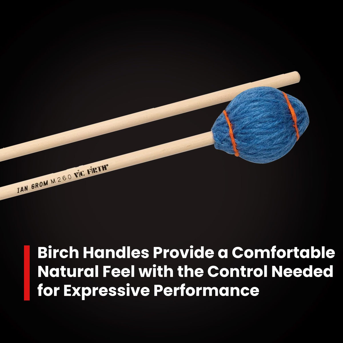 Vic Firth M260 Corpsmaster Ian Grom Keyboard Mallets - Soft, Marimba