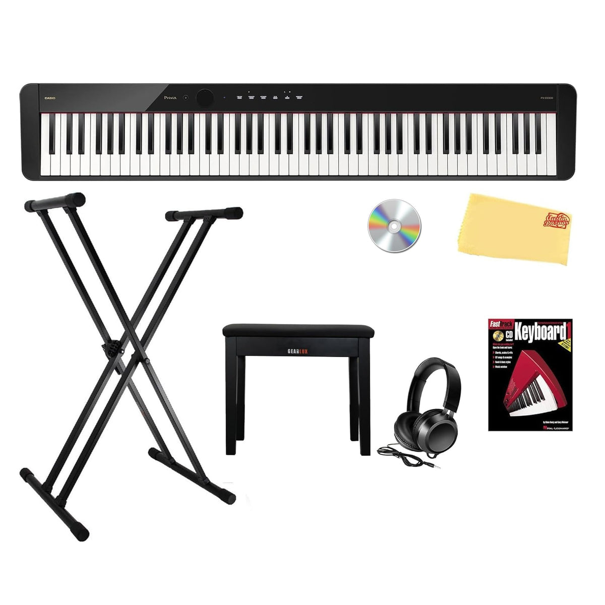 Casio PX-S5000 Privia Slim Digital Piano - Black w/ Adjustable Stand