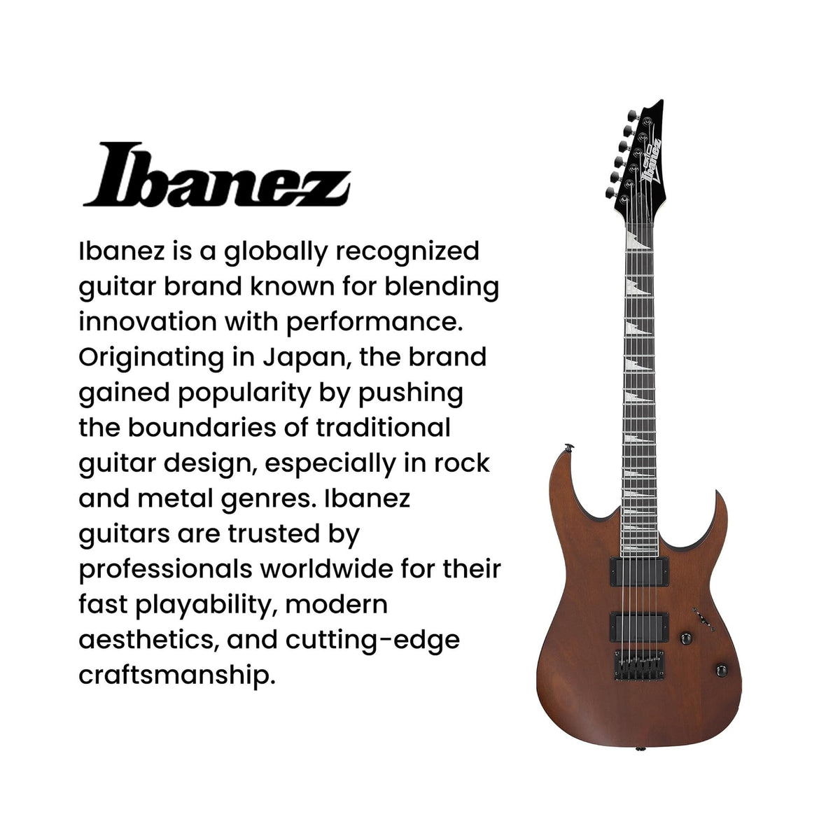 Ibanez GRG121DX RG Gio Electric Guitar - Walnut Flat w/ Gig Bag