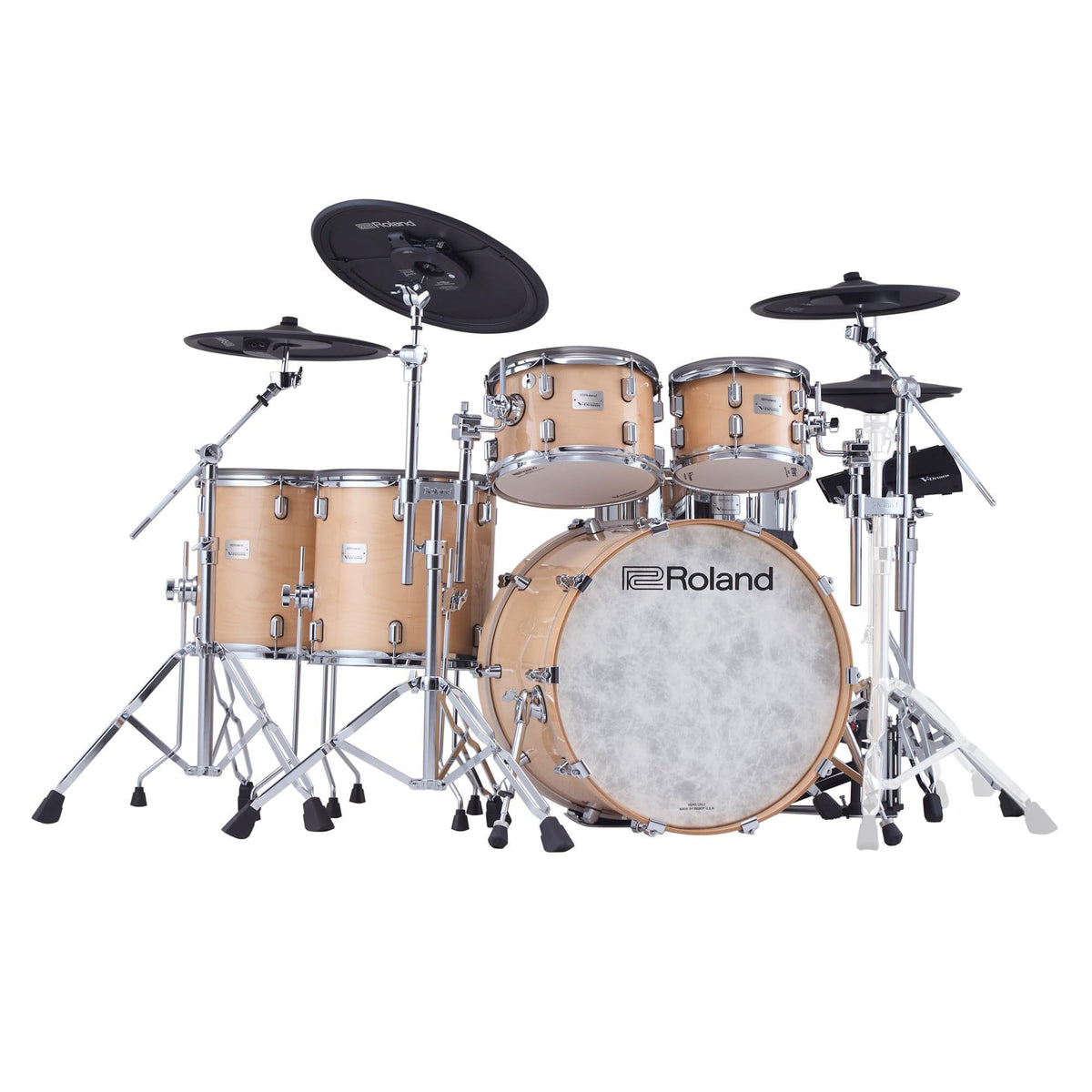 Roland VAD716-GN V-Drums Acoustic Design Electronic Drum Set - Gloss Natural w/ Audio Cable