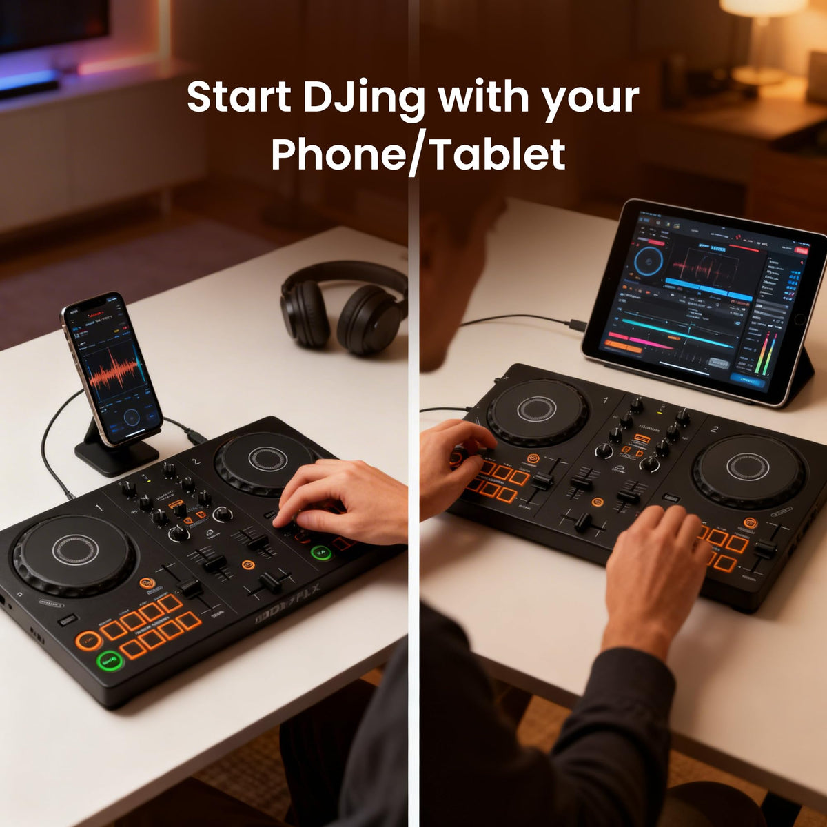 Pioneer DJ AlphaTheta DDJ-FLX2 Compact 2-Channel DJ Controller w/ Laptop Stand