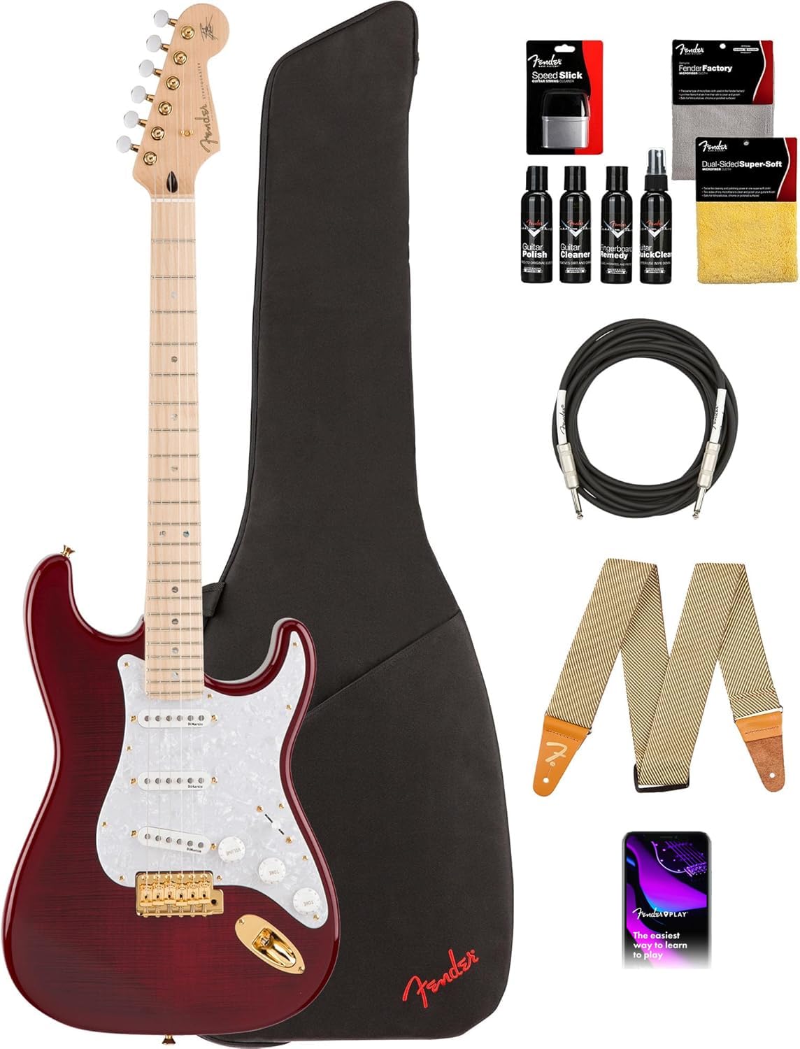 Fender Richie Kotzen Stratocaster - Transparent Red Burst w/ Gig Bag