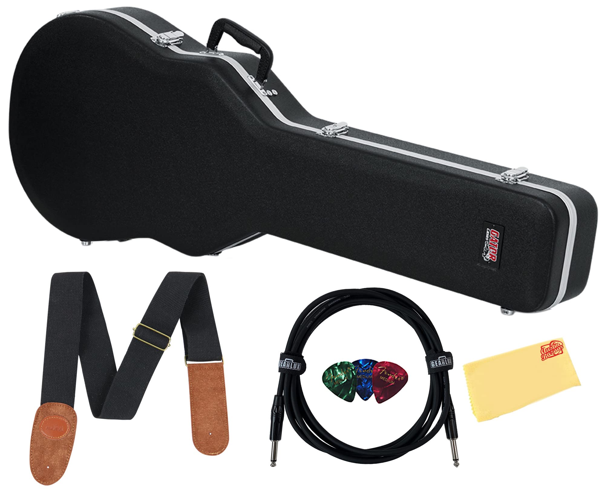 Gator GC-LPS Deluxe Molded Case for Gibson Les Paul - Black w/ Instrument Cable
