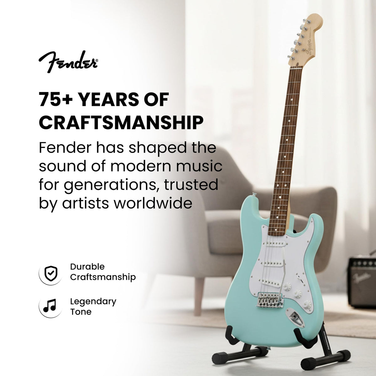 Fender Squier Stratocaster - Daphne Blue w/ Amplifier