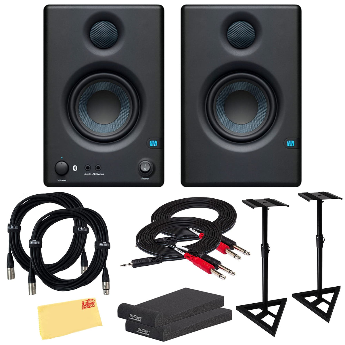 PreSonus Eris E3.5 BT Bluetooth Studio Monitor Pair w/ Monitor Stands