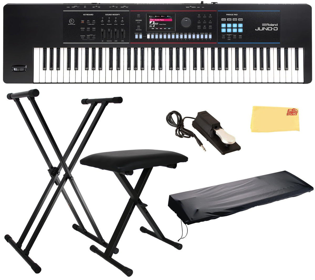 Roland JUNO-D7 Synthesizer w/ Adjustable Stand