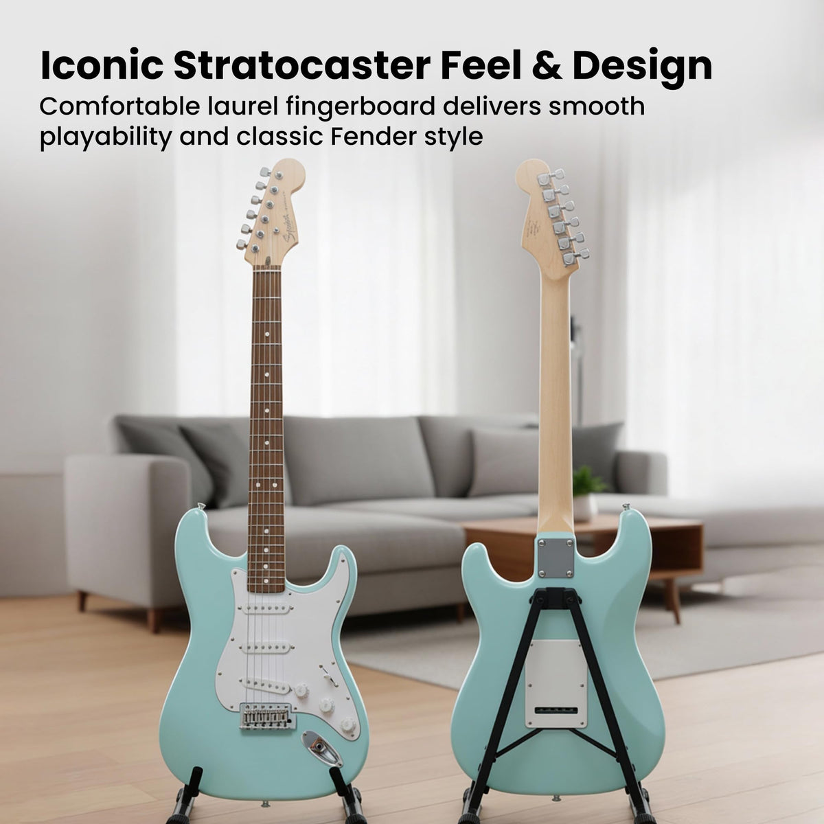 Fender Squier Stratocaster - Daphne Blue w/ Amplifier