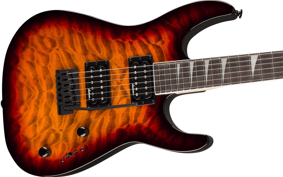 Jackson Dinky JS20 DKQ 2PT Electric Guitar - Transparent Tobacco Burst w/ Instrument Cable
