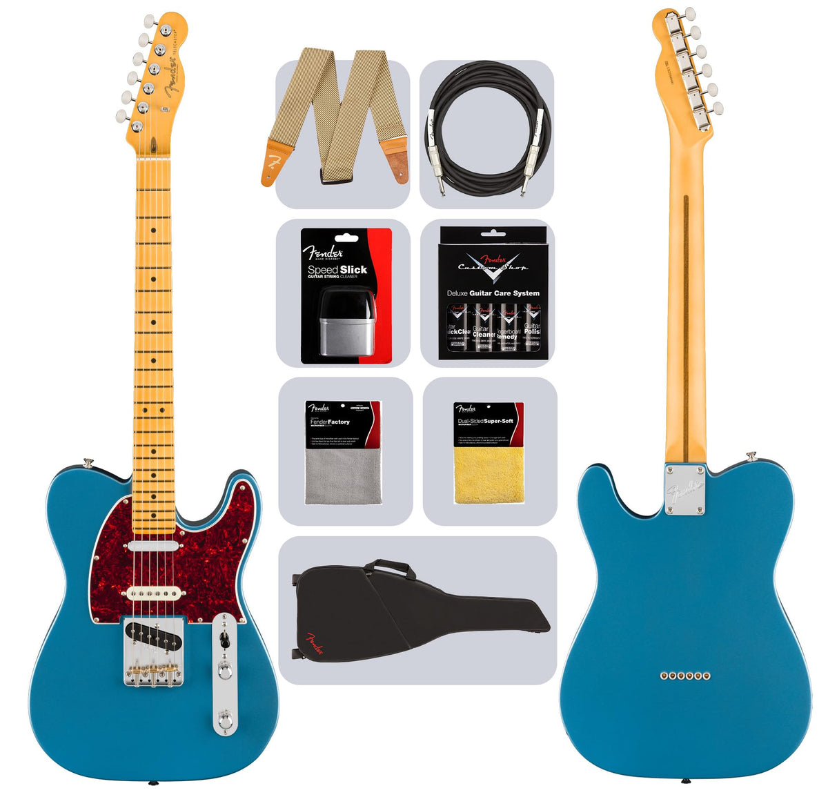 Fender American Professional Classic Hotshot Telecaster - Faded Lake Placid Blue w/ Cleaning Kit