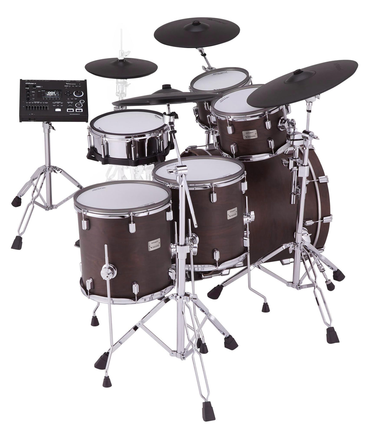Roland VAD716-GE V-Drums Acoustic Design Electronic Drum Set - Gloss Ebony w/ Audio Cable