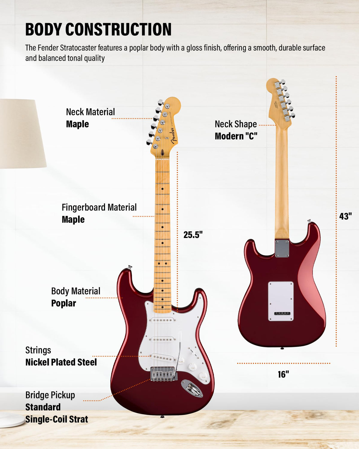 Fender Standard Stratocaster - Candy Cola w/ Guitar Cleaning Kit