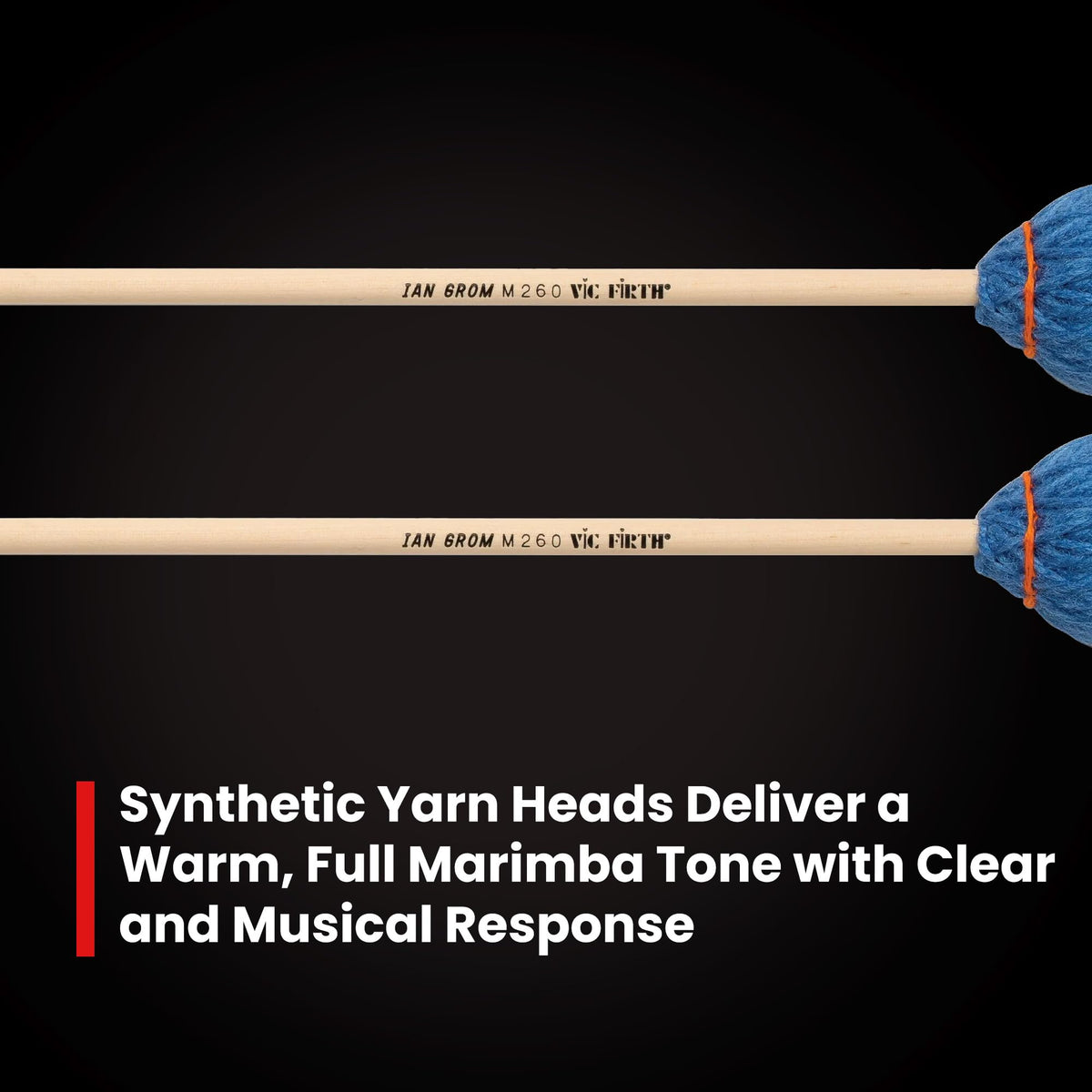 Vic Firth M260 Corpsmaster Ian Grom Keyboard Mallets - Soft, Marimba