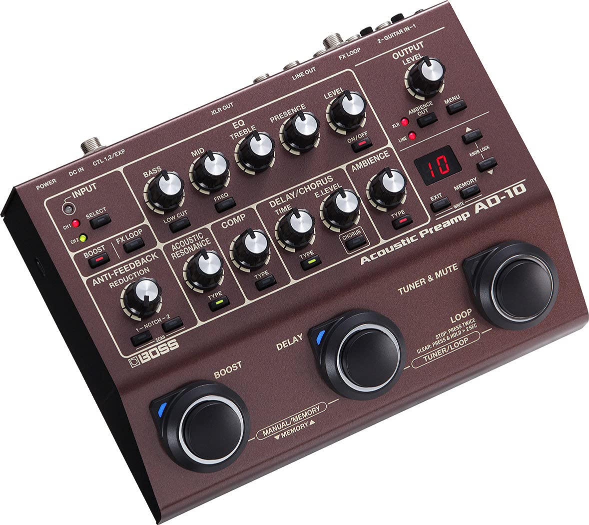 Boss AD-10 Acoustic Preamp w/ Power Supply