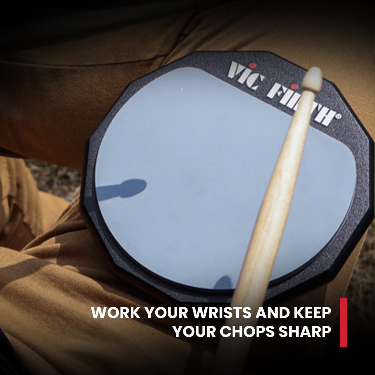Vic Firth PAD6D 6" Double-Sided Practice Pad w/ Drumstick Bag