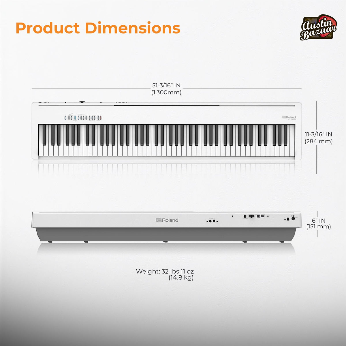 Roland FP-30X 88-Key Digital Piano - White w/ KSC-70 Stand