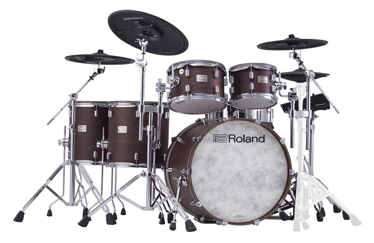 Roland VAD716-GE V-Drums Acoustic Design Electronic Drum Set - Gloss Ebony w/ Drum Throne