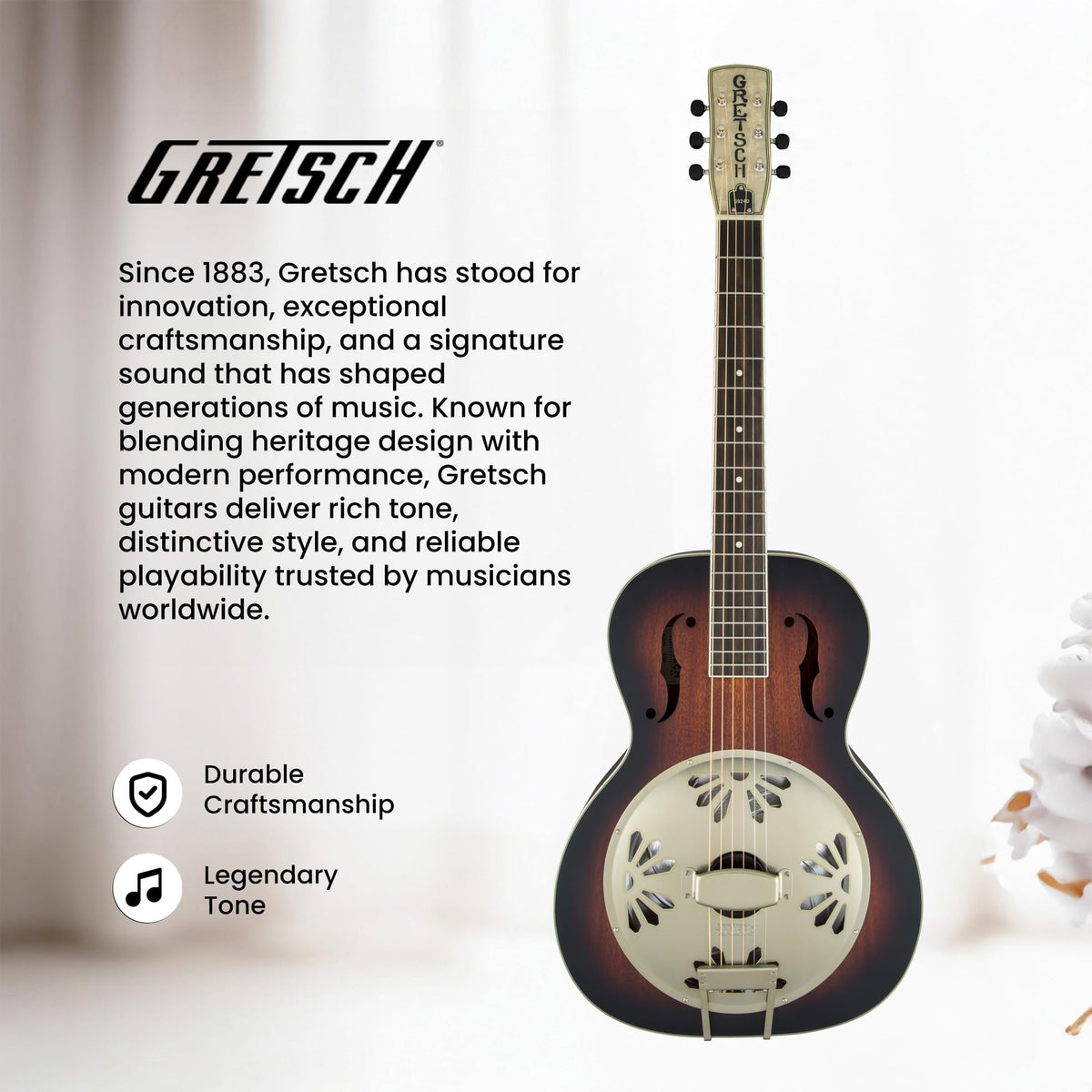 Gretsch G9240 Alligator Biscuit Round-Neck Acoustic Resonator Guitar - 2-Color Sunburst