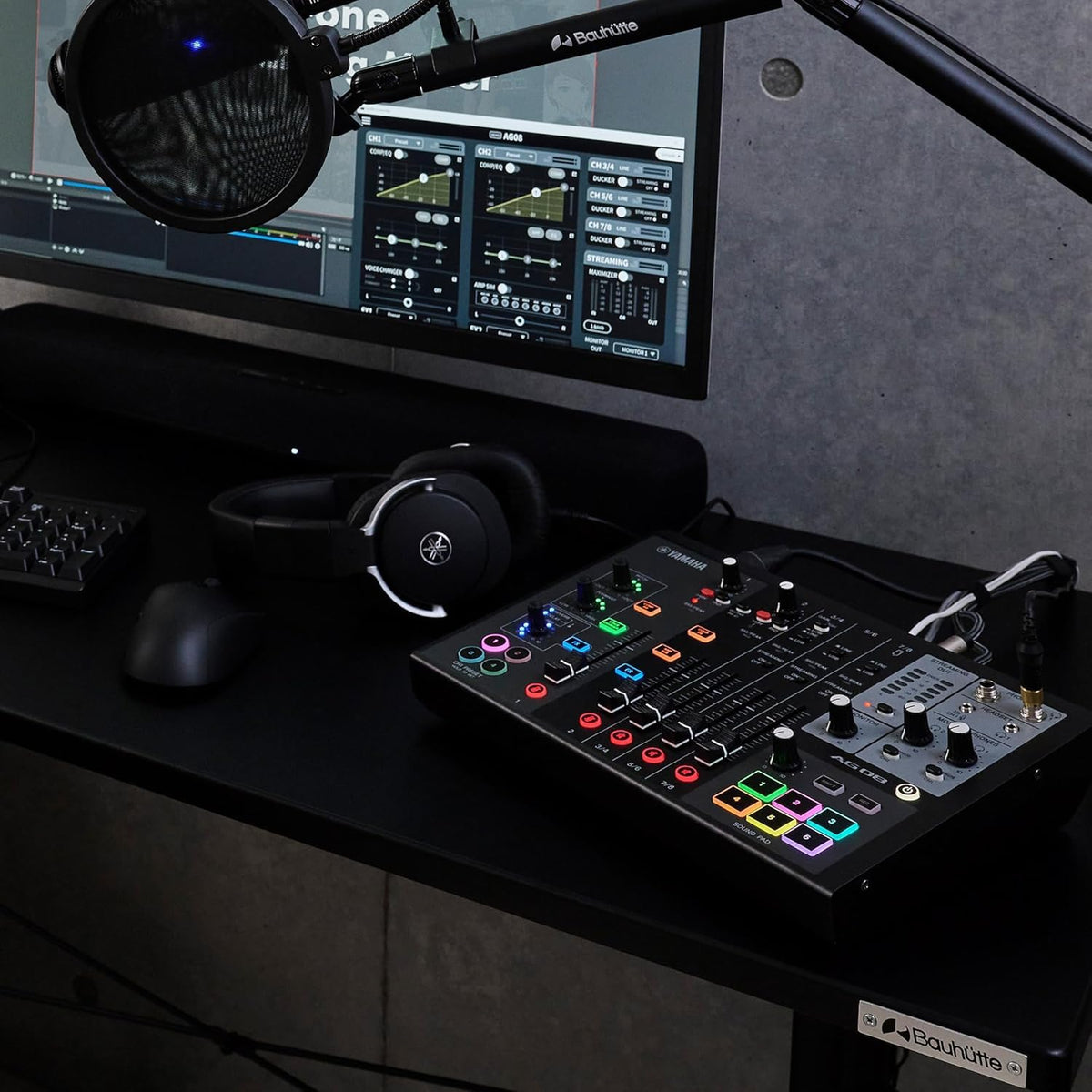 Yamaha AG08 Live Streaming 8-Channel Mixer - Black