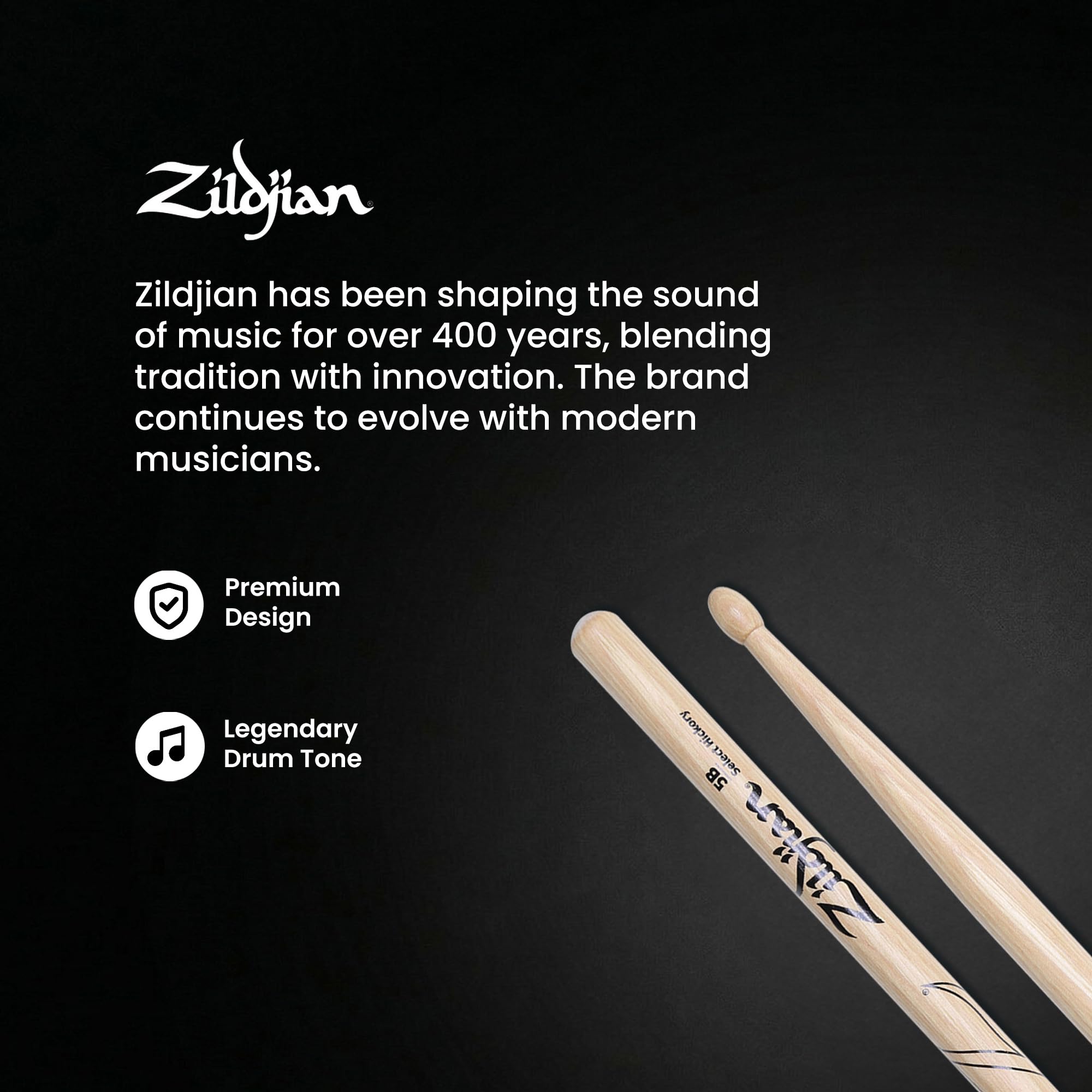 Zildjian 5B Drumsticks - 12 Pack