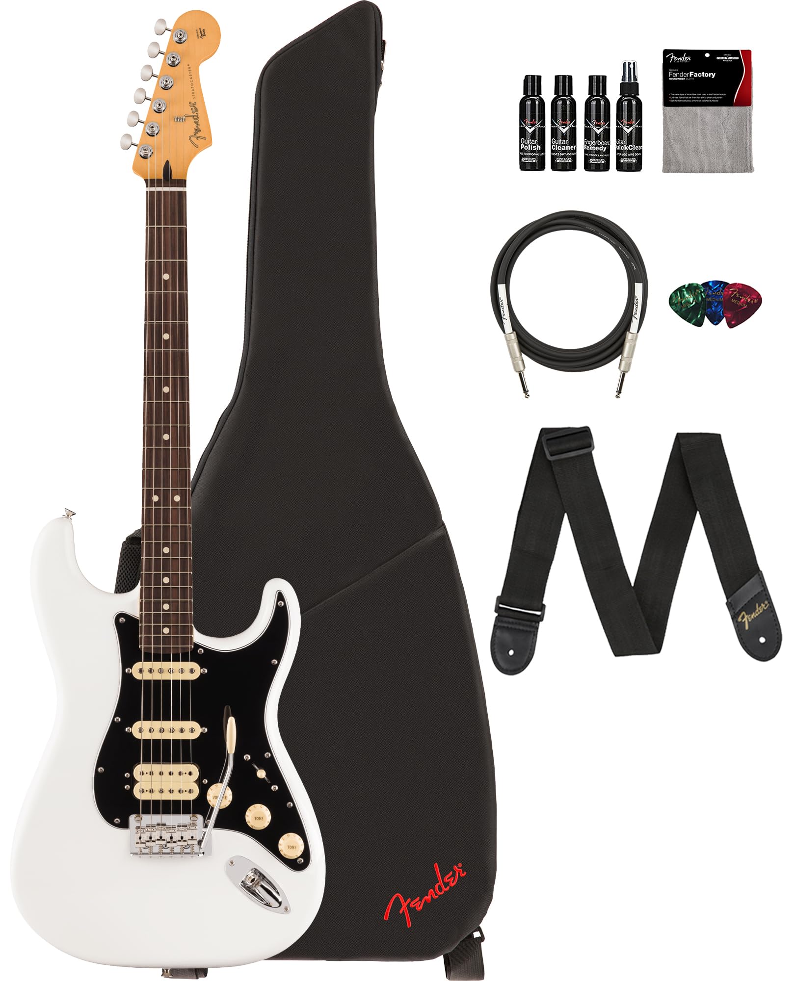 Fender Player II Stratocaster HSS - Polar White w/ Cleaning Kit