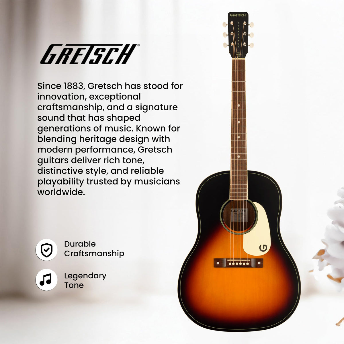 Gretsch Jim Dandy Dreadnought Acoustic Guitar - Rex Burst
