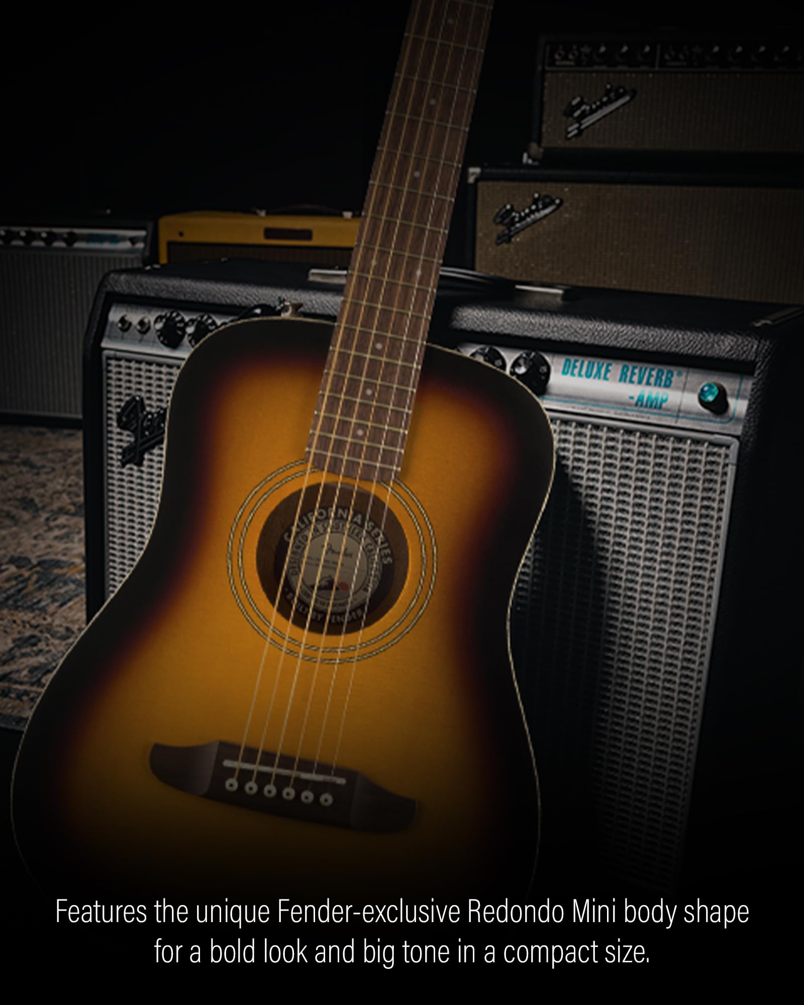 Fender Redondo Mini 3/4-Size Kids Acoustic Guitar - Sunburst w/ Gig Bag