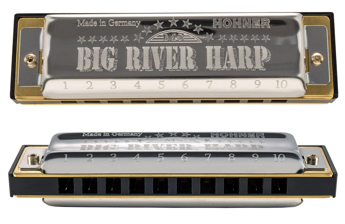 Hohner Big River Harp MS Harmonica - Key of G w/ Instructional Manual