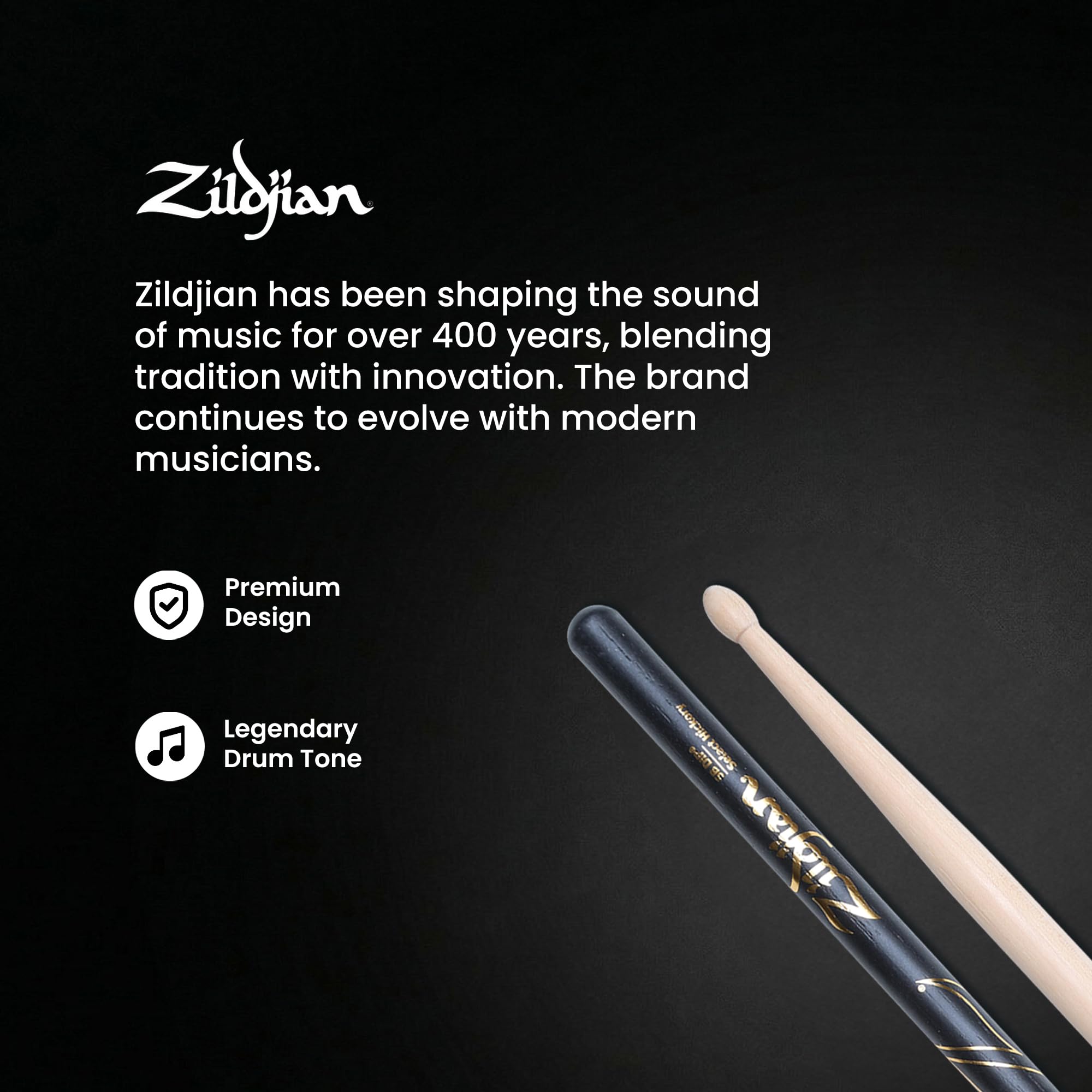 Zildjian 5B Black DIP Drumsticks - 12 Pack