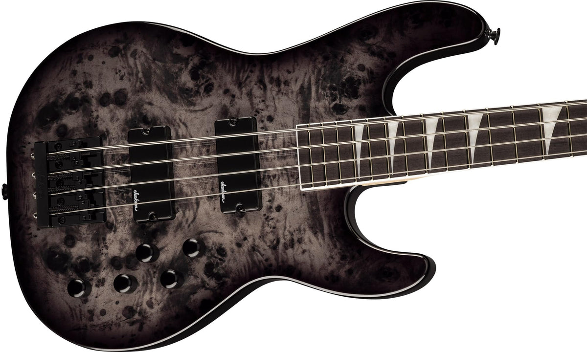 Jackson JS Series Concert Bass CB JS3P Bass Guitar - Transparent Black w/ Instrument Cable