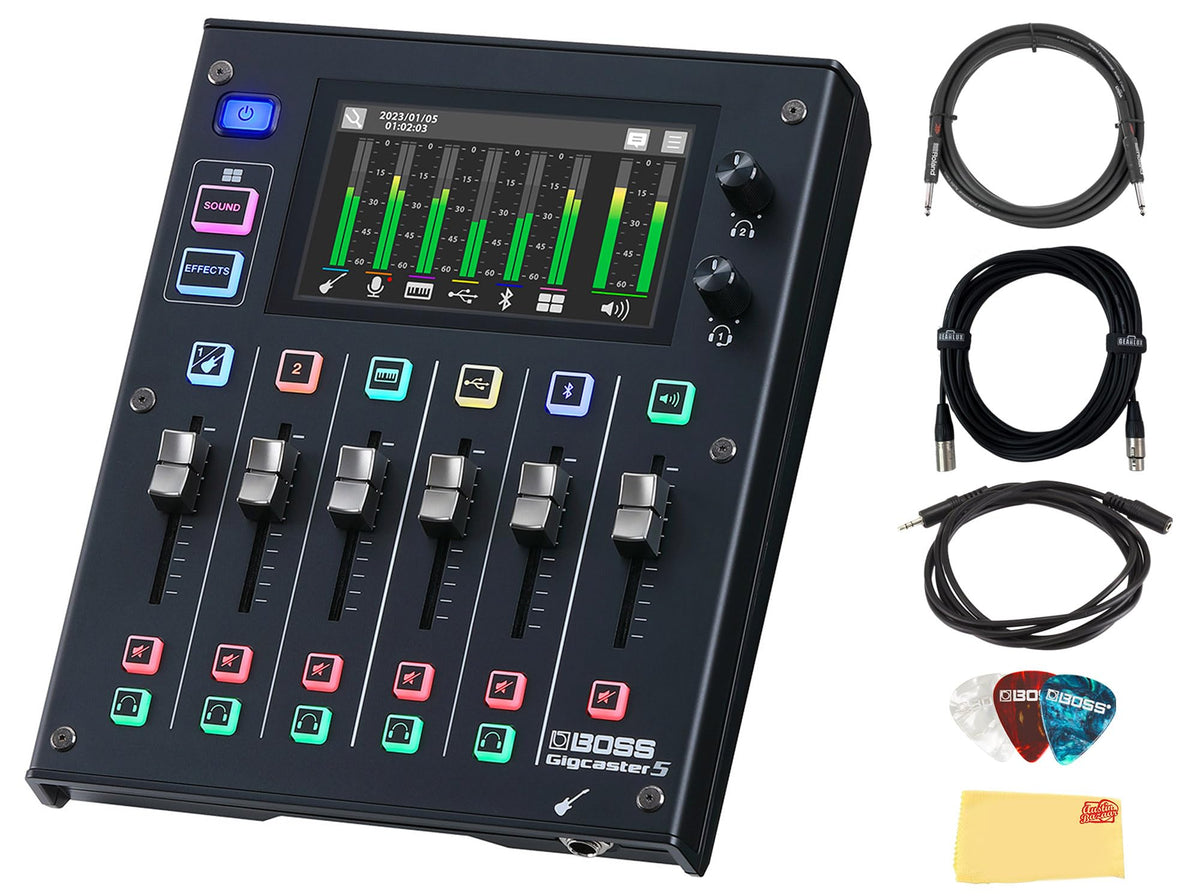 Boss Gigcaster 5 Audio Streaming Mixer w/ Instrument Cable