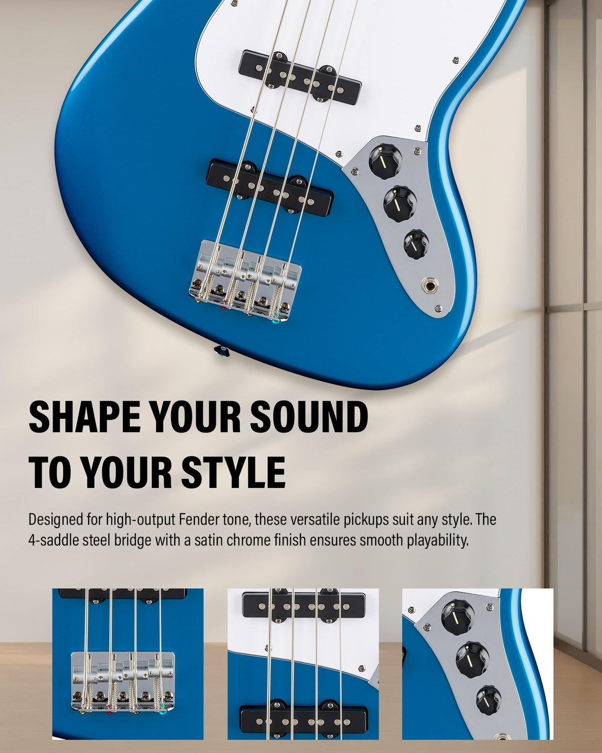 Fender Standard Jazz Bass - Aqua Marine Metallic w/ Guitar Cleaning Kit