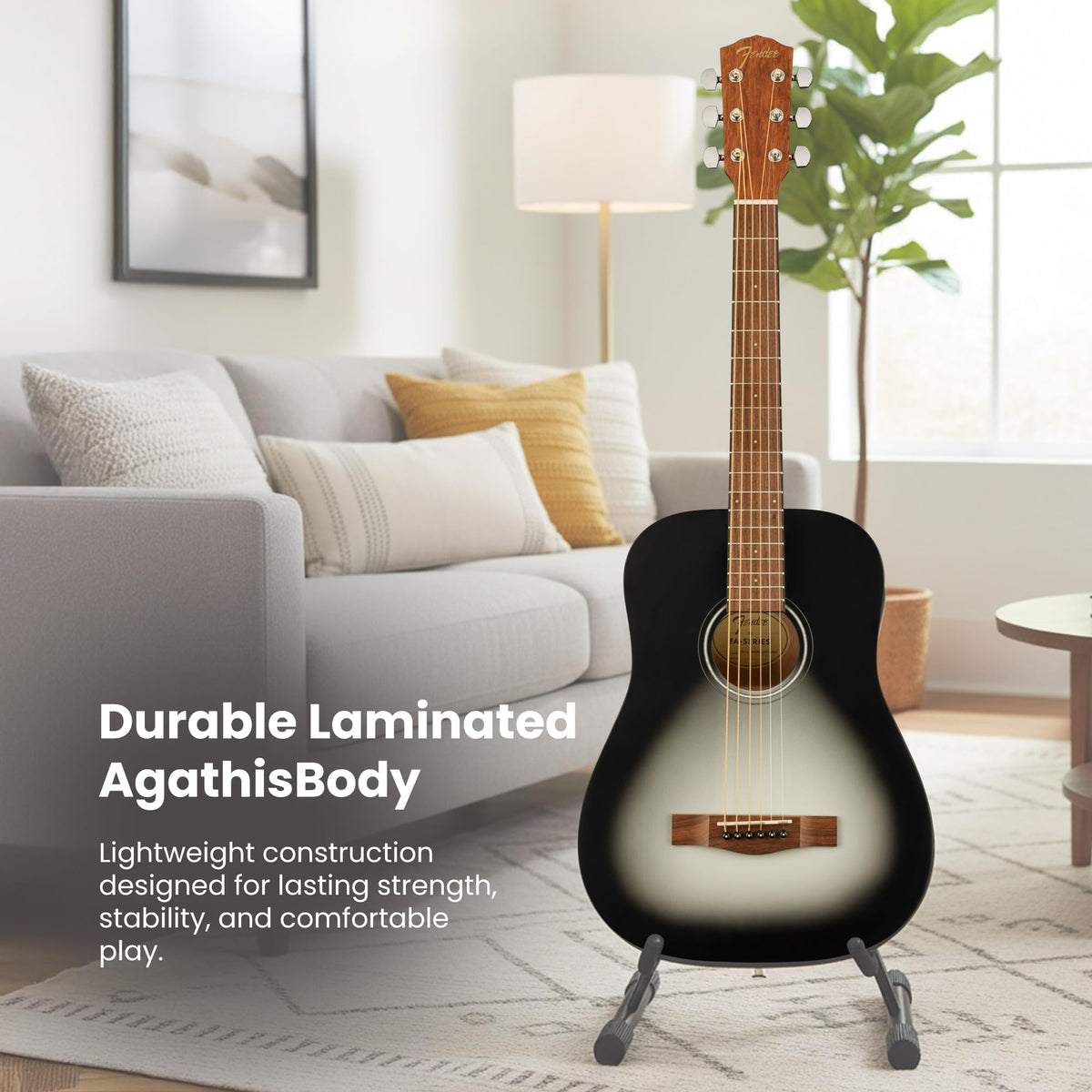 Fender FA-15 3/4-Scale Kids Steel String Acoustic Guitar - Moonlight Burst w/ Gig Bag