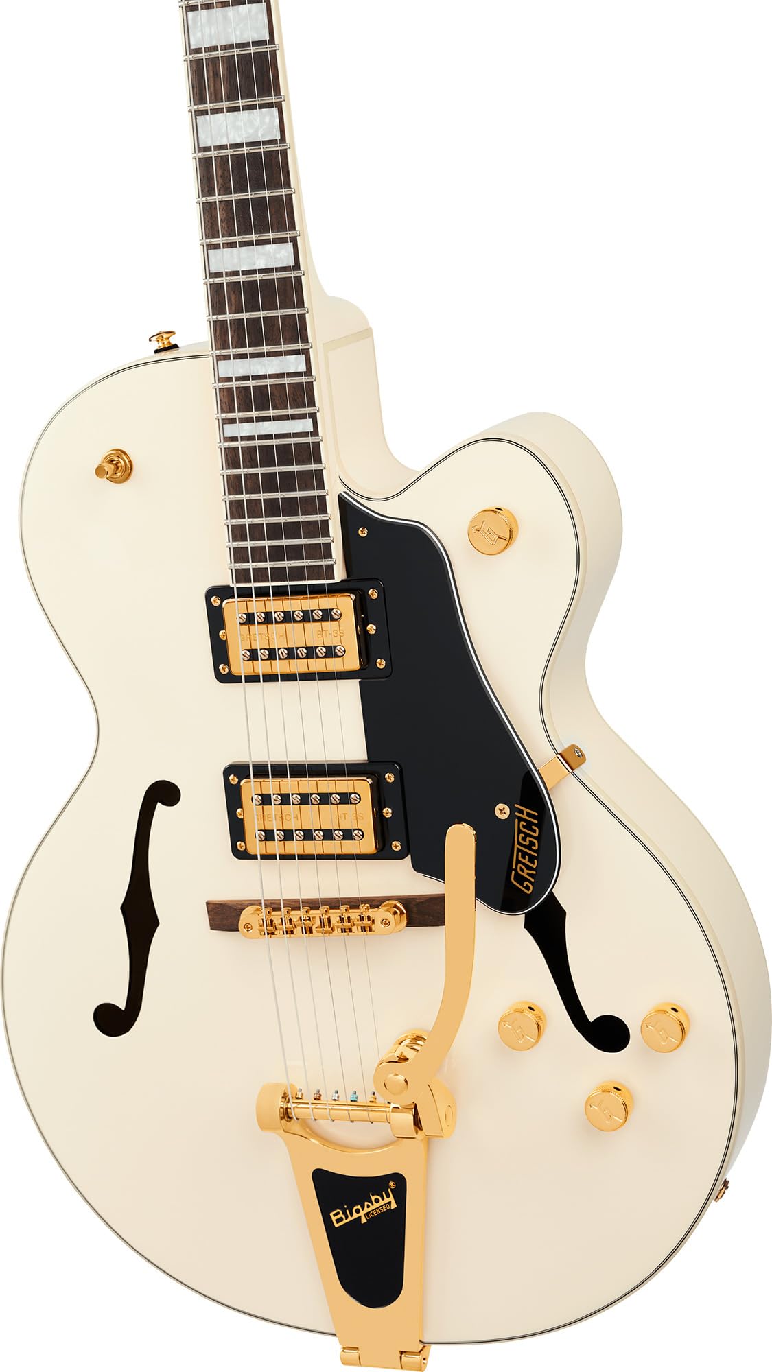 Gretsch G2420TG Streamliner Hollow Body with Bigsby Electric Guitar - Vintage White w/ Strap