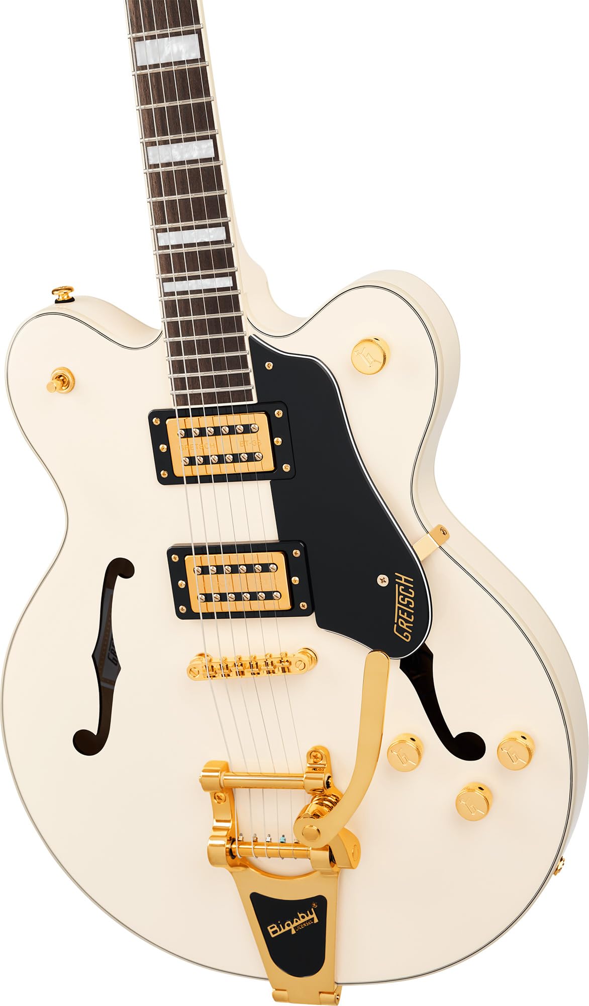 Gretsch G2622TG Streamliner Center Block Double-Cut with Bigsby Electric Guitar - Vintage White w/ Strap