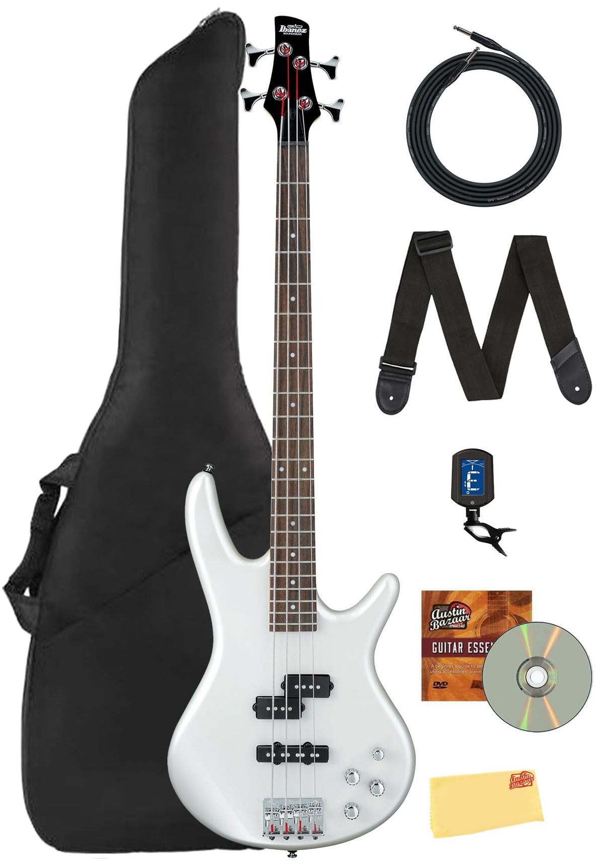 Ibanez GSR200 SR Gio Bass Guitar - Pearl White w/ Gig Bag