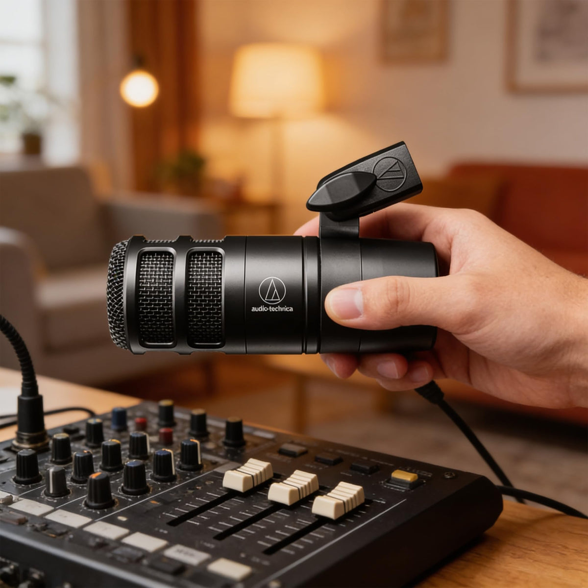 Audio-Technica AT2040 Hypercardioid Dynamic Podcast Microphone w/ Pop Filter