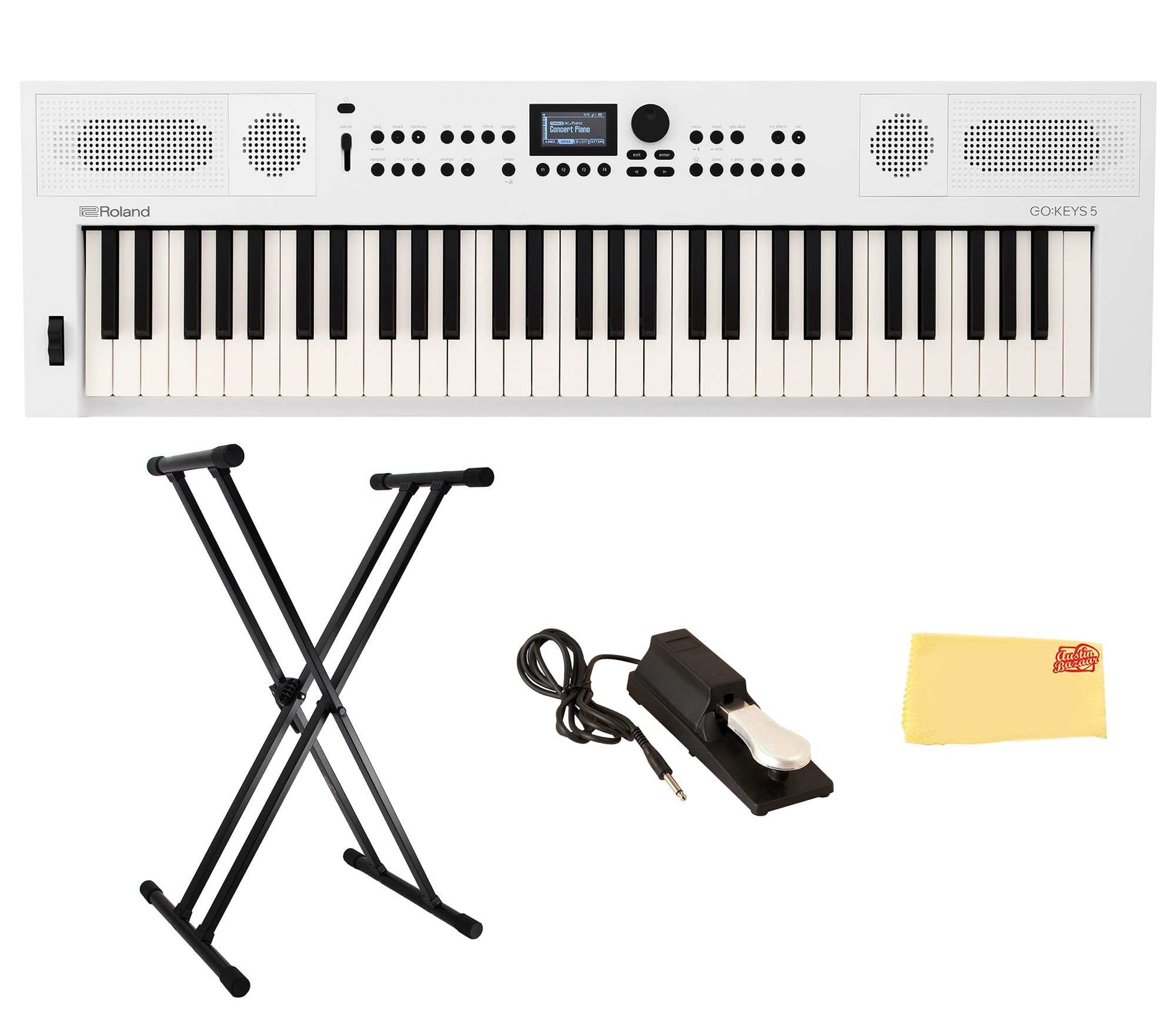 Roland GO:KEYS 5 Music Creation Keyboard - White w/ Adjustable Stand