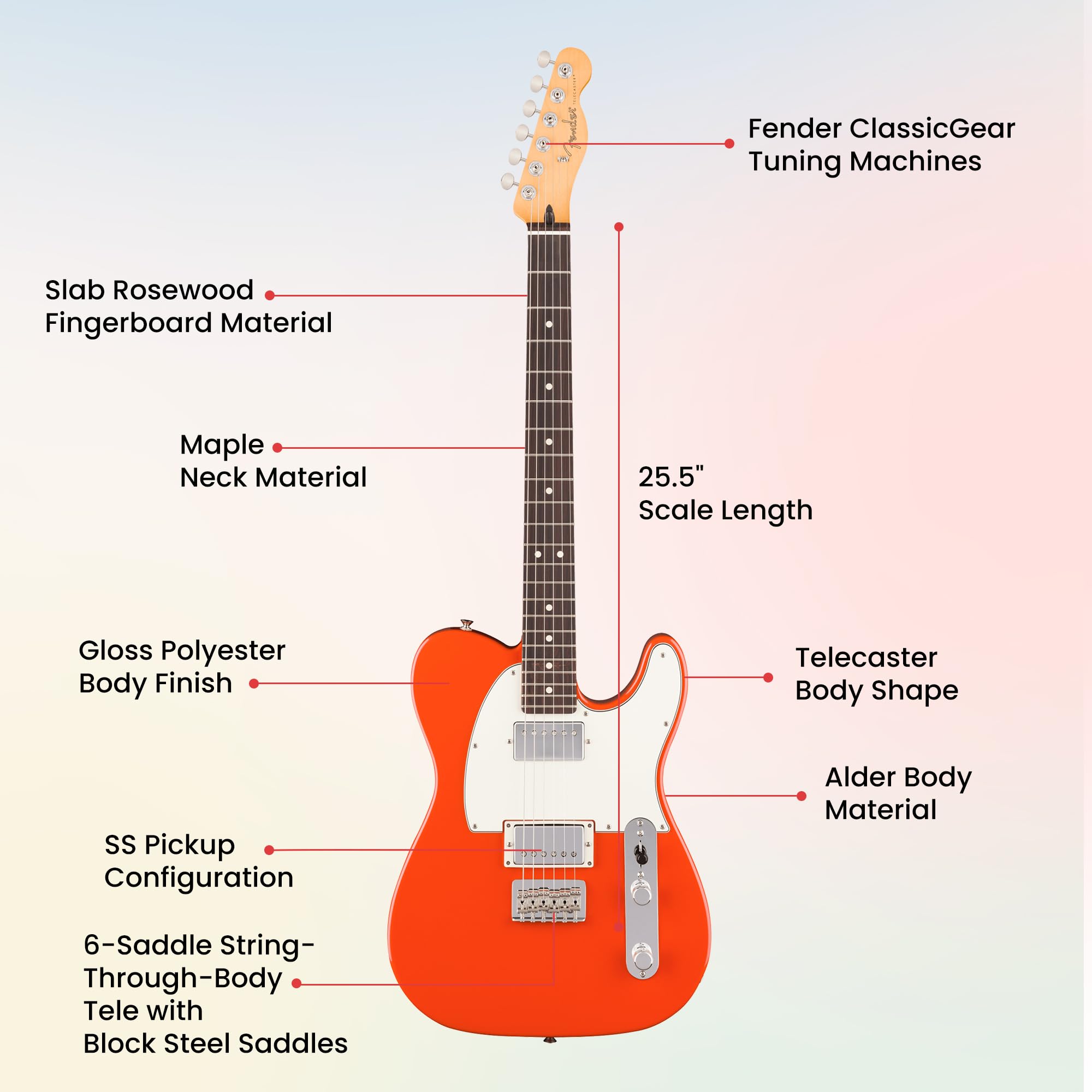 Fender Player II Telecaster HH - Rallye Orange w/ Gig Bag