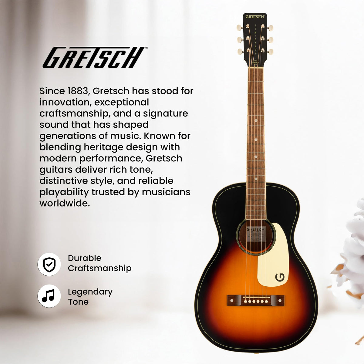 Grestch Jim Dandy Parlor Acoustic Guitar - Rex Burst
