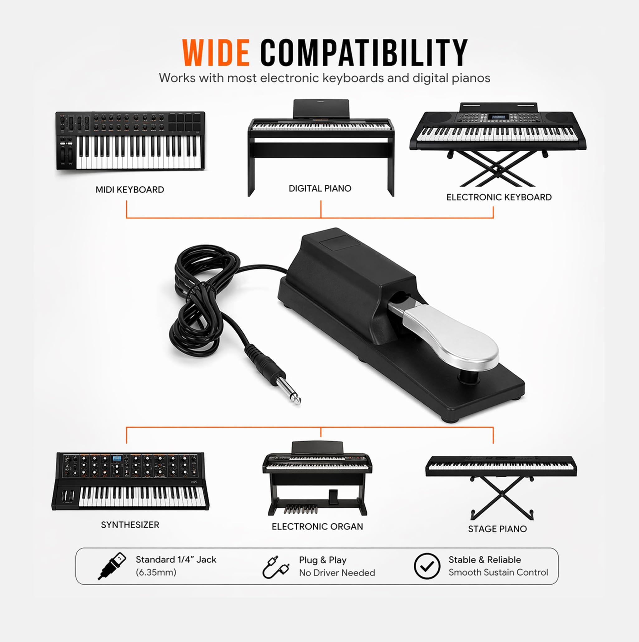 Gearlux Deluxe Sustain Pedal