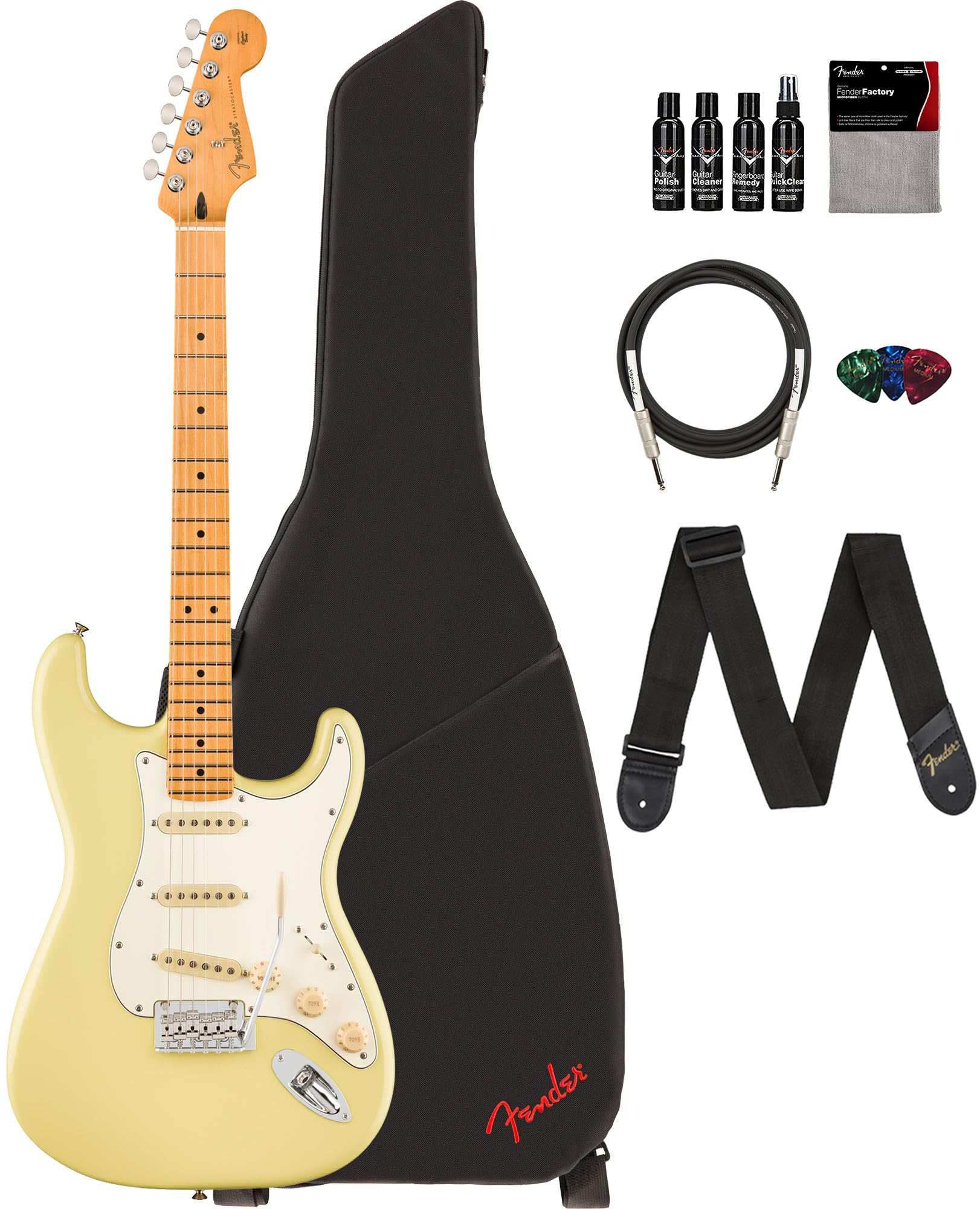 Fender Player II Stratocaster - Hialeah Yellow w/ Cleaning Kit