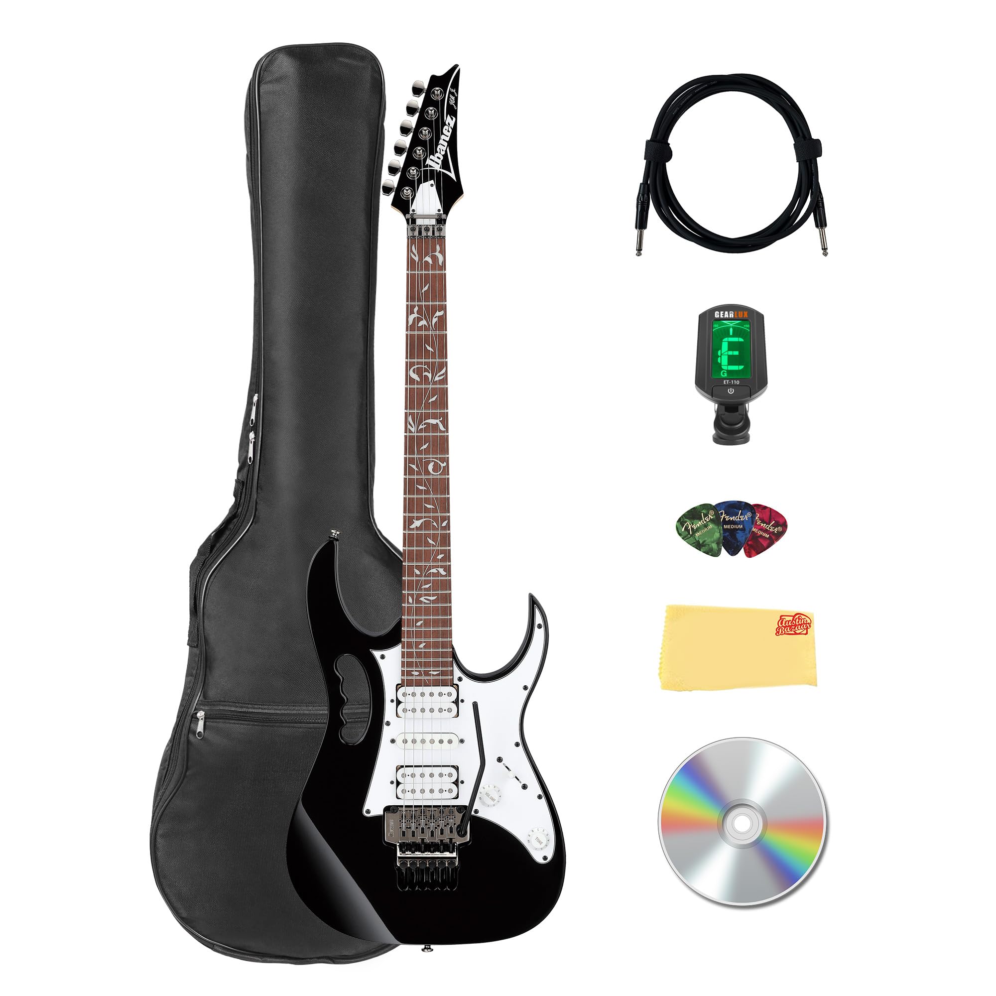 Ibanez JEMJR Steve Vai Electric Guitar - Black w/ Hard Case