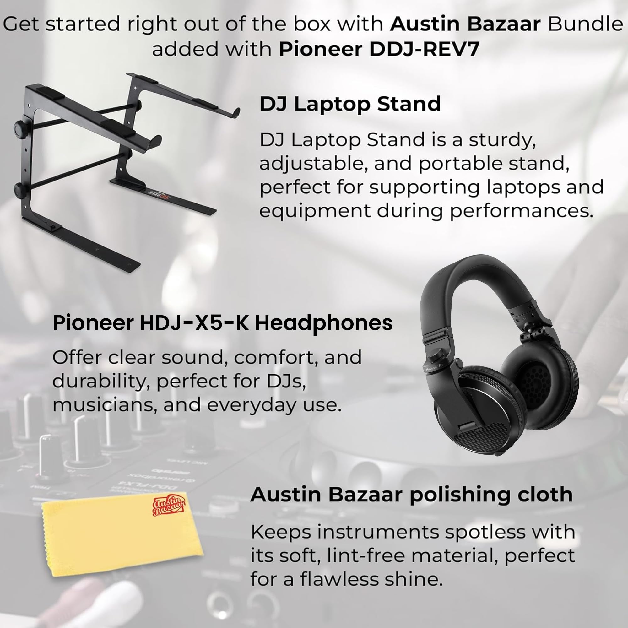 Pioneer DJ DDJ-REV7 Scratch-Style 2-Channel Professional DJ Controller w/ Laptop Stand