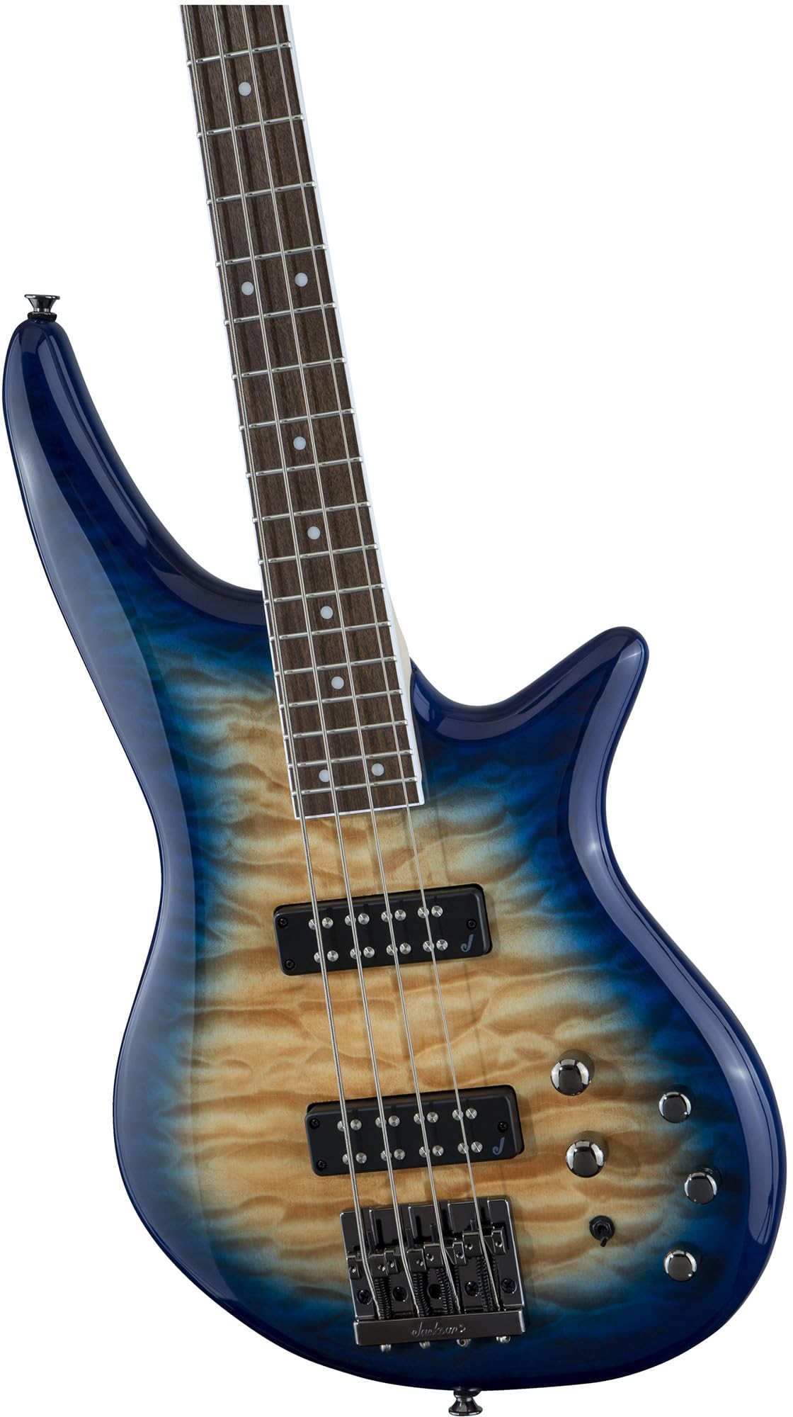 Jackson Spectra Bass JS3Q Bass Guitar - Amber Blue Burst w/ Instrument Cable