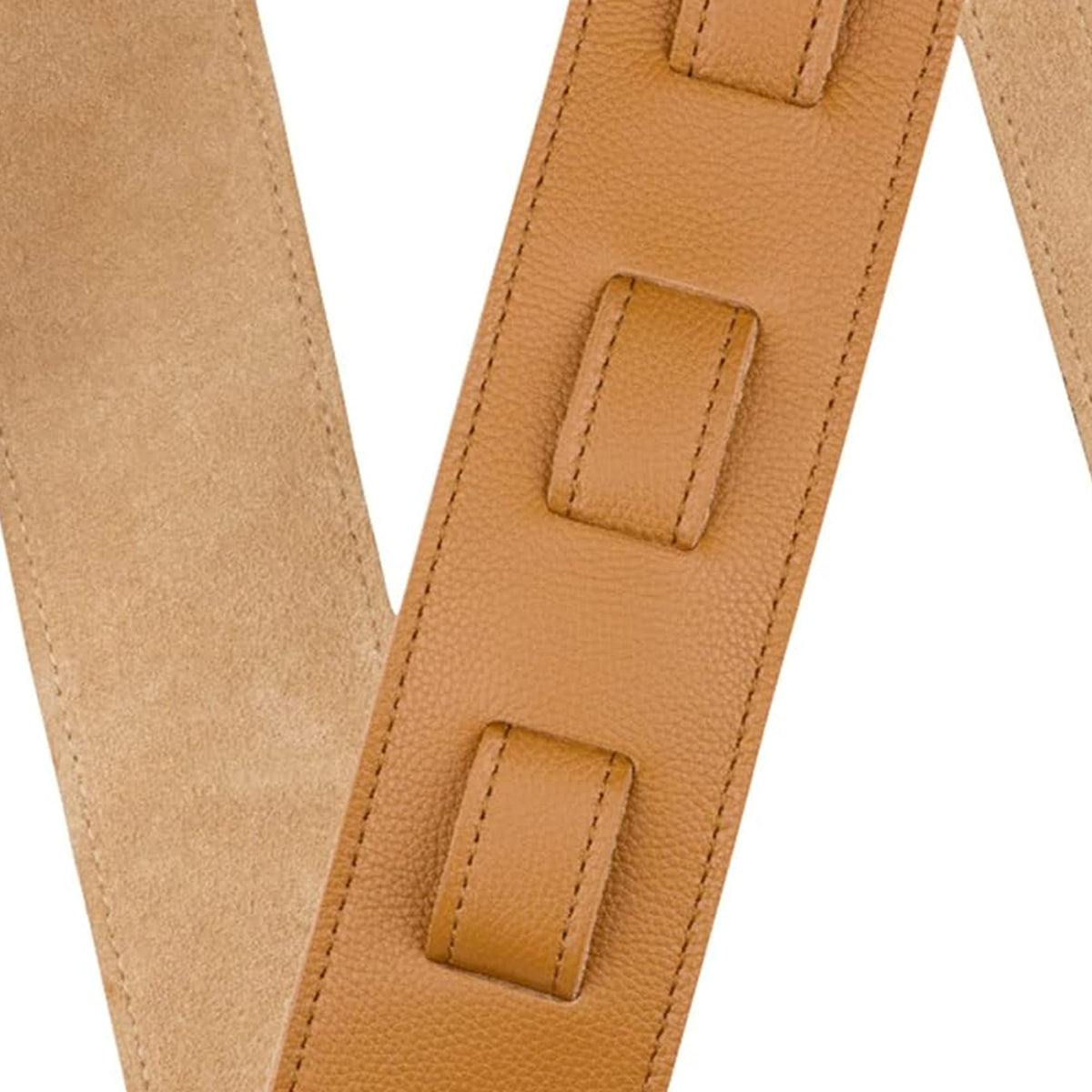 Fender Top-Grain Leather Guitar Strap - Laurel Tan w/ Red Strap Blocks