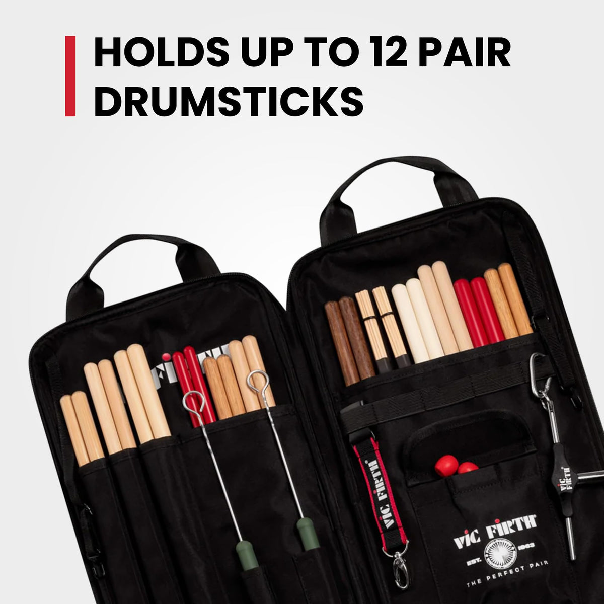 Vic Firth VXSB0063 Performer Classic Stick Bag - Black